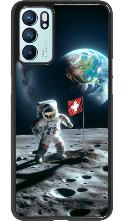 OPPO Reno6 5G Case Hülle - Astro Schweiz auf dem Mond