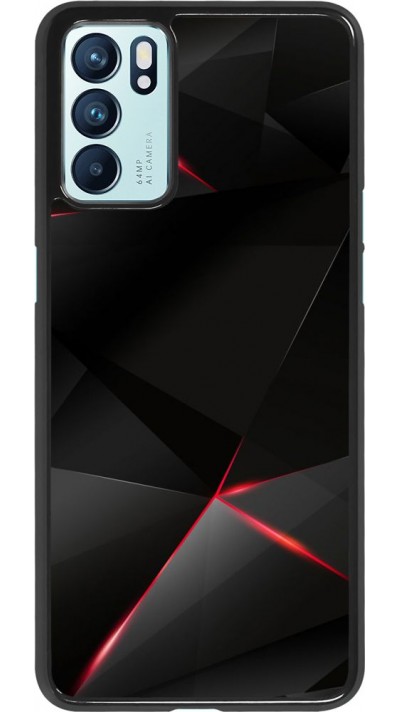 Coque Oppo Reno6 5G - Black Red Lines