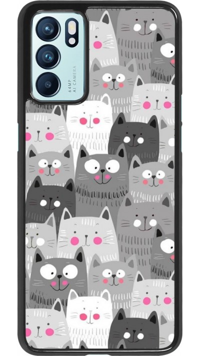 Coque Oppo Reno6 5G - Chats gris troupeau