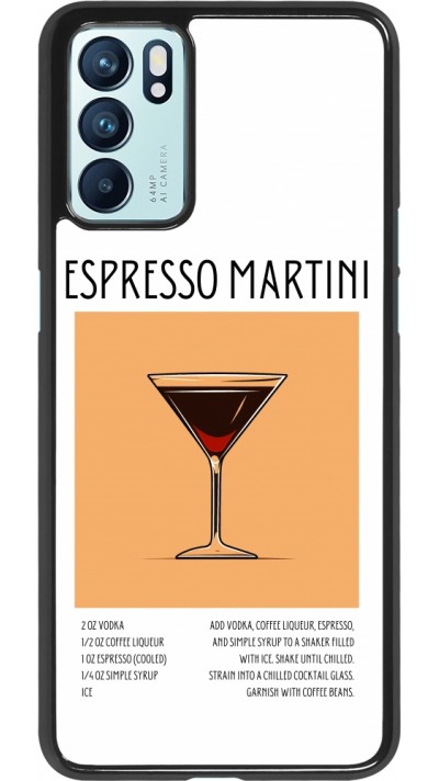 OPPO Reno6 5G Case Hülle - Cocktail Rezept Espresso Martini