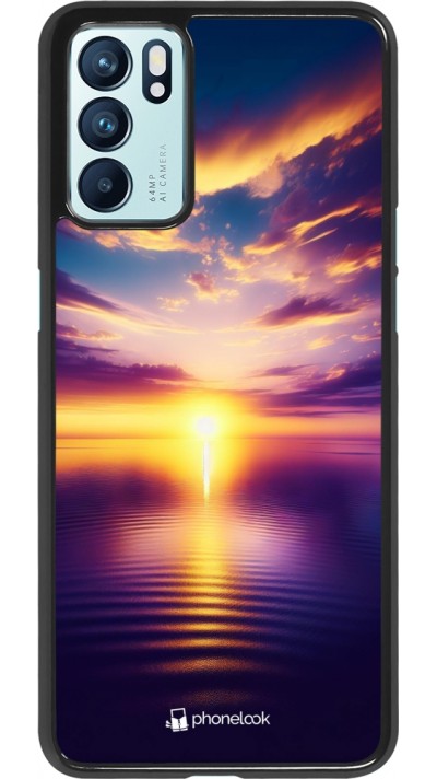 Coque OPPO Reno6 5G - Coucher soleil jaune violet