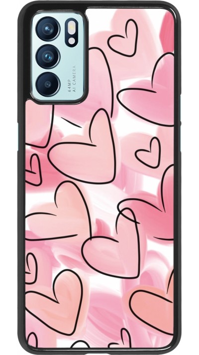OPPO Reno6 5G Case Hülle - Easter 2023 pink hearts