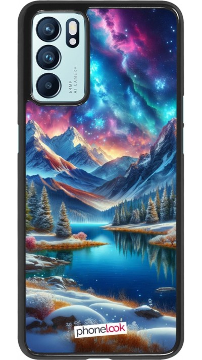 Coque OPPO Reno6 5G - Fantasy Mountain Lake Sky Stars