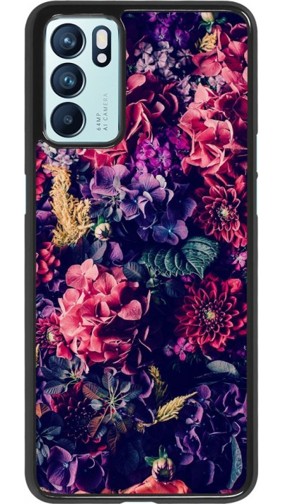 Hülle Oppo Reno6 5G - Flowers Dark
