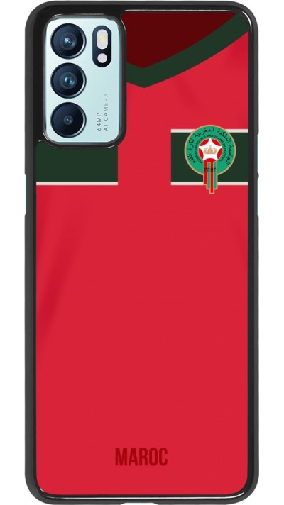 Coque Oppo Reno6 5G - Maillot de football Maroc 2022 personnalisable