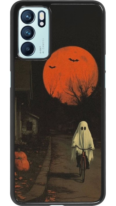 OPPO Reno6 5G Case Hülle - Halloween 2025 Ghost on a bicycle