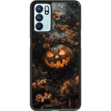 OPPO Reno6 5G Case Hülle - Halloween 2025 Pumpkin with flowers