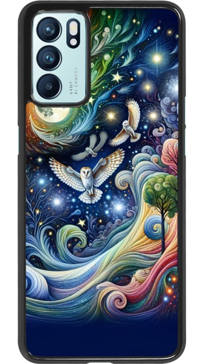 OPPO Reno6 5G Case Hülle - Fliegender Blumen-Eule