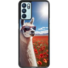 OPPO Reno6 5G Case Hülle - Lama Chic in Mohnblume
