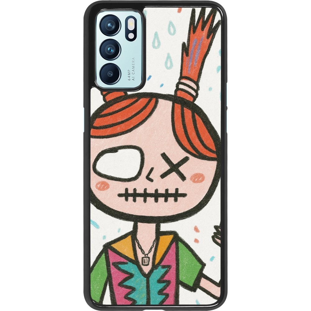 OPPO Reno6 5G Case Hülle - Little Girl Sketch