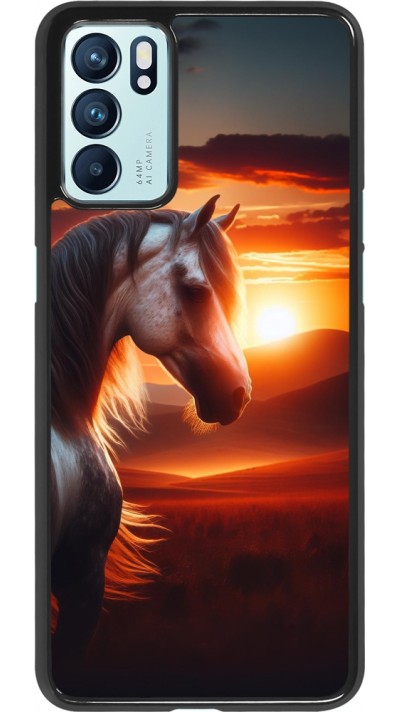 OPPO Reno6 5G Case Hülle - Majestätischer Sonnenuntergang Pferd