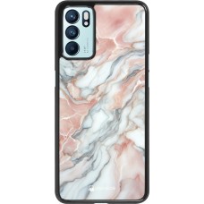 OPPO Reno6 5G Case Hülle - Rosa Leuchtender Marmor