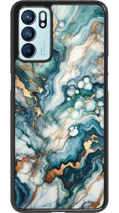 Coque OPPO Reno6 5G - Marbre Vert Bleu Doré