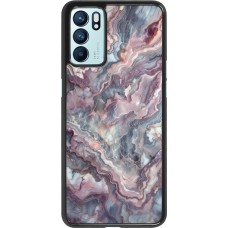 OPPO Reno6 5G Case Hülle - Violetter silberner Marmor