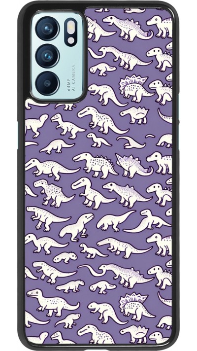 Coque OPPO Reno6 5G - Mini dino pattern violet