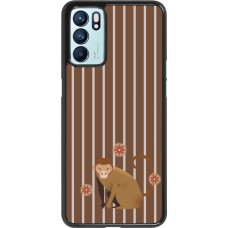 OPPO Reno6 5G Case Hülle - Monkey with stripes