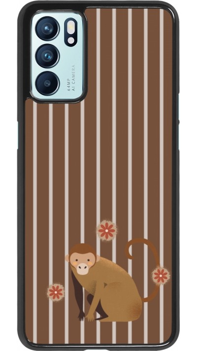 Coque OPPO Reno6 5G - Monkey with stripes