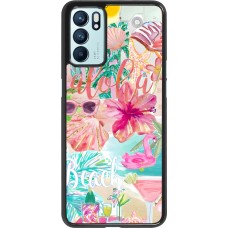 OPPO Reno6 5G Case Hülle - Preppy Collage Aloha