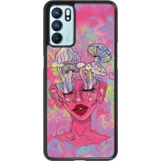 OPPO Reno6 5G Case Hülle - Psychedelic pink mushroom