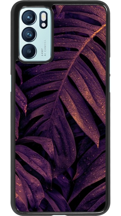 Coque Oppo Reno6 5G - Purple Light Leaves