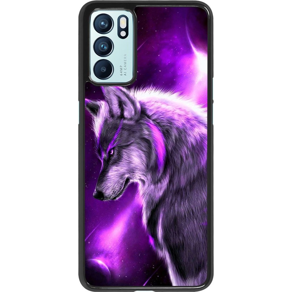Coque Oppo Reno6 5G - Purple Sky Wolf