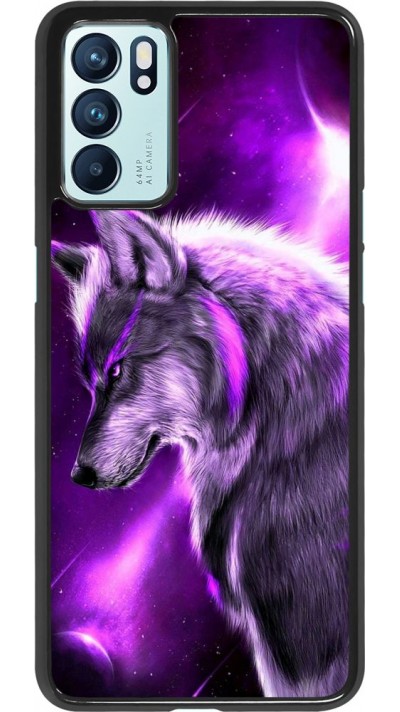 Coque Oppo Reno6 5G - Purple Sky Wolf