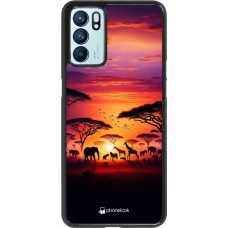 OPPO Reno6 5G Case Hülle - Safari Sonnenuntergang Wildtiere