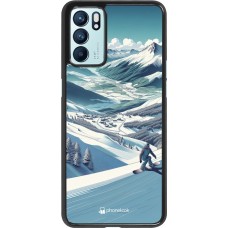 OPPO Reno6 5G Case Hülle - Snowboarder Berg