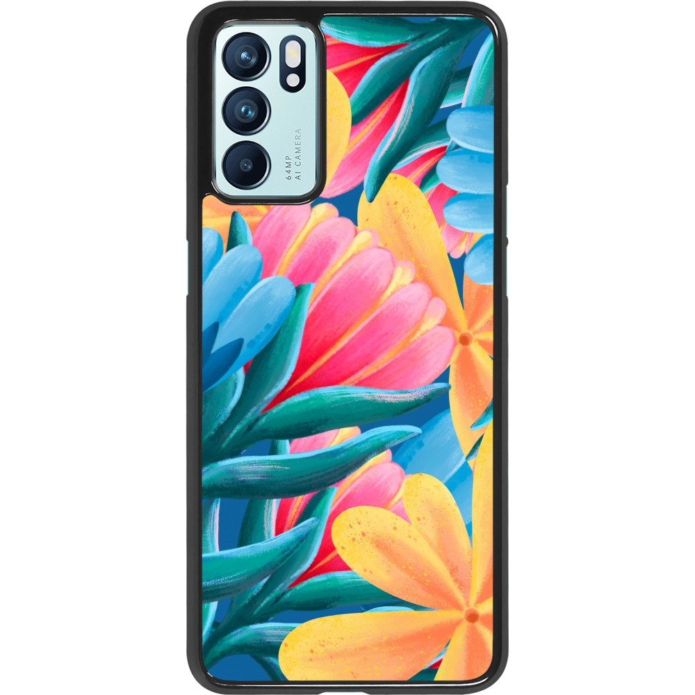 OPPO Reno6 5G Case Hülle - Spring 23 colorful flowers