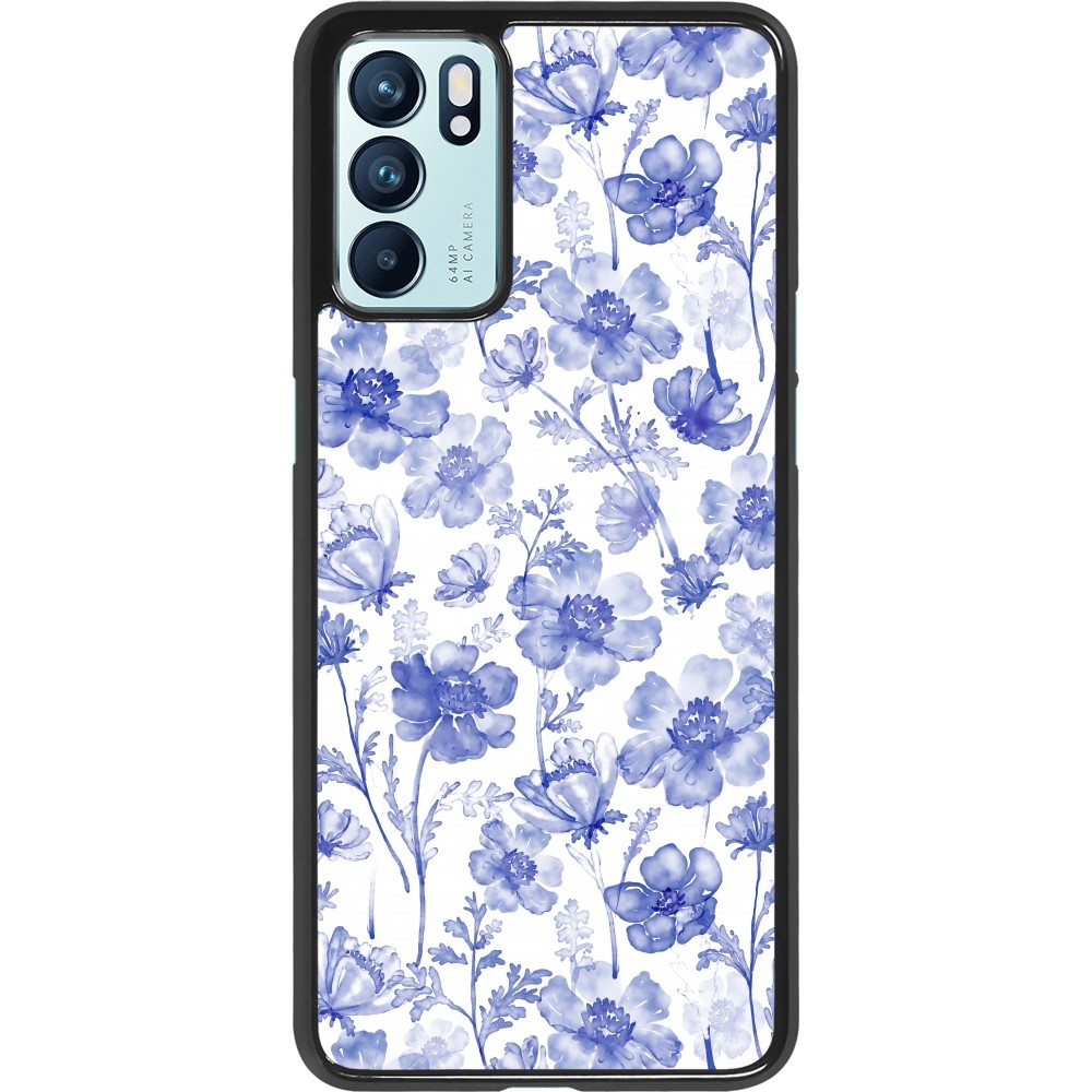 OPPO Reno6 5G Case Hülle - Spring 23 watercolor blue flowers