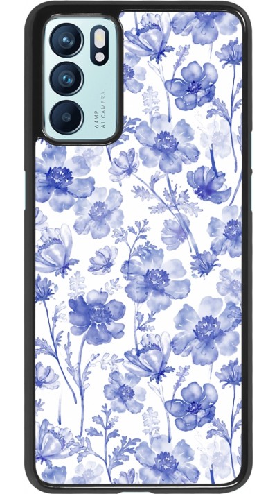 OPPO Reno6 5G Case Hülle - Spring 23 watercolor blue flowers