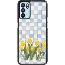 Coque OPPO Reno6 5G - Blue vichy tulips Spring 2026