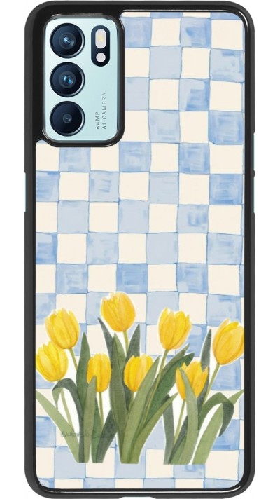Coque OPPO Reno6 5G - Blue vichy tulips Spring 2026