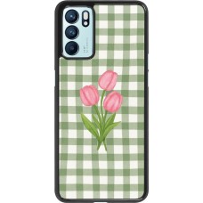 Coque OPPO Reno6 5G - Green vichy tulips Spring 2026