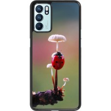 Coque OPPO Reno6 5G - Ladybird on a mushroom Spring 2026