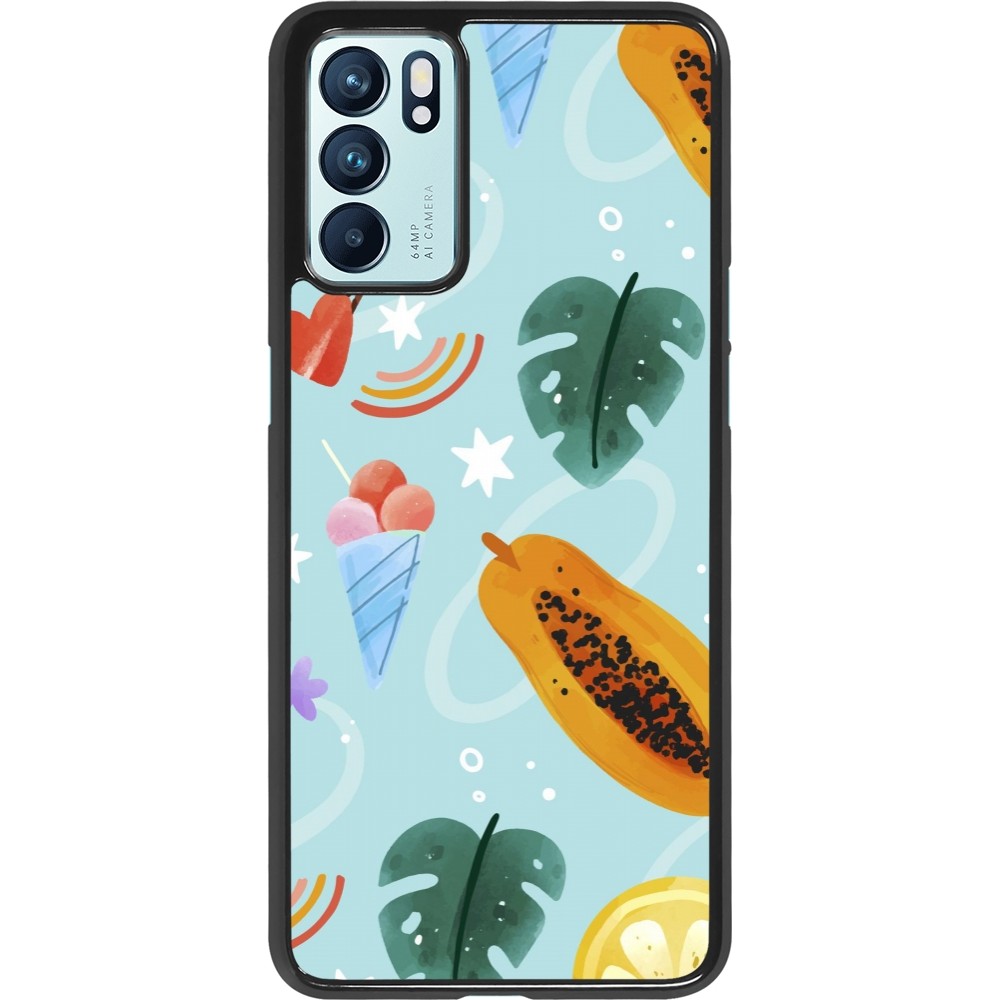 Coque OPPO Reno6 5G - Summer 2025 Pattern papaya