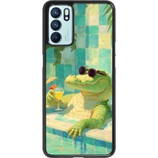 OPPO Reno6 5G Case Hülle - Crocodile in the swimming pool Summer 2026