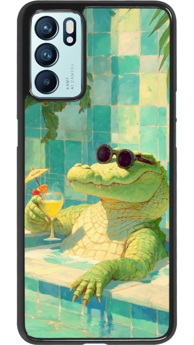 OPPO Reno6 5G Case Hülle - Crocodile in the swimming pool Summer 2026