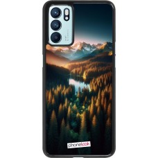 OPPO Reno6 5G Case Hülle - Sonnenuntergang Waldsee