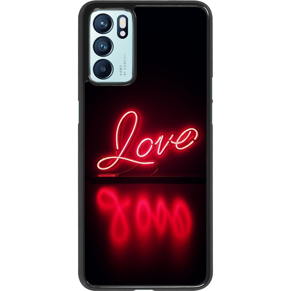 OPPO Reno6 5G Case Hülle - Valentine 2025 Neon Liebe