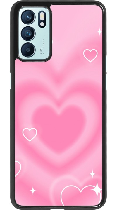 Coque Oppo Reno6 5G - Valentine 2023 degraded pink hearts
