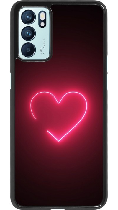 Coque Oppo Reno6 5G - Valentine 2023 single neon heart