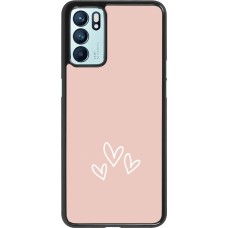 Oppo Reno6 5G Case Hülle - Valentine 2023 three minimalist hearts
