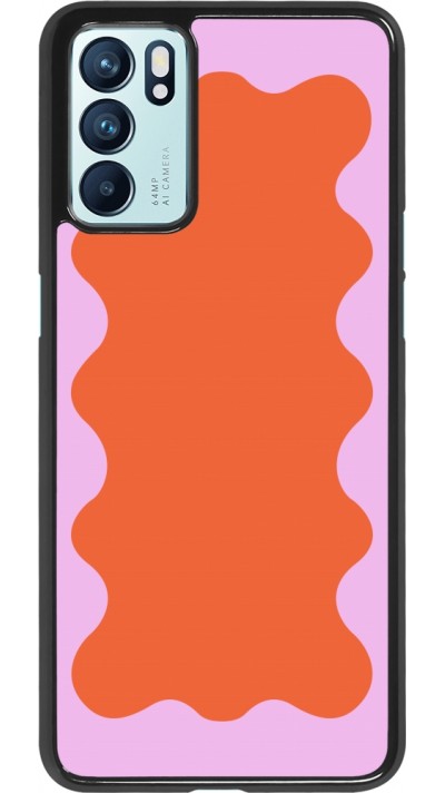 Coque OPPO Reno6 5G - Wavy Rectangle Orange Pink