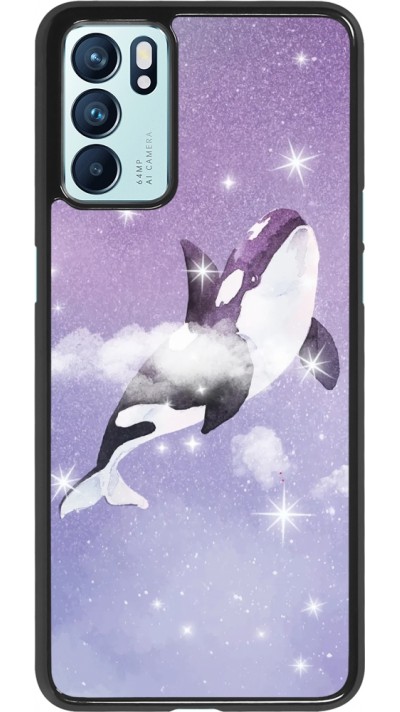 Coque Oppo Reno6 5G - Whale in sparking stars
