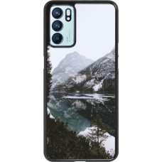 Coque Oppo Reno6 5G - Winter 22 snowy mountain and lake
