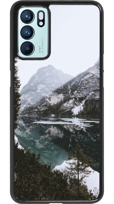 Coque Oppo Reno6 5G - Winter 22 snowy mountain and lake