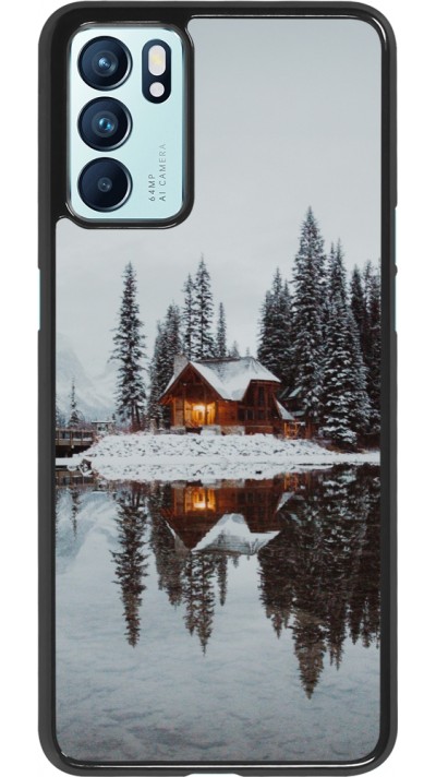 Coque OPPO Reno6 5G - Winter 25 Winter house forest afternoon