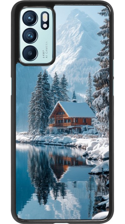 Coque OPPO Reno6 5G - Winter 25 Winter house forest day