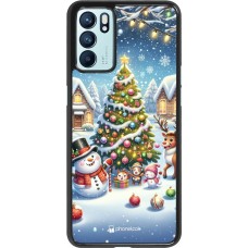 OPPO Reno6 5G Case Hülle - Weihnachten 2023 Schneemann und Tannenbaum